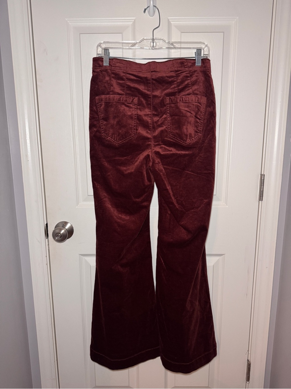 Pilcro Pull-On Mid-Rise Retro Flare Velvet Jeans - Picture 8 of 14